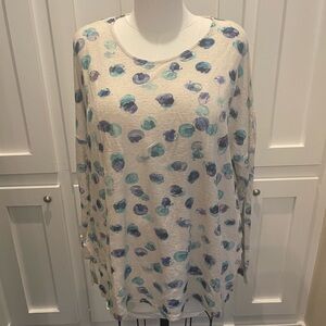 Cut Loose Knit Top L/XL Cotton/Linen Blend